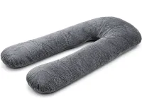 Momcozy Pregnancy Pillow PP101 80x120 cm—an orthopedic pillow for pregnant women, U-shaped for sleeping and relaxing, with back and belly support—Gray