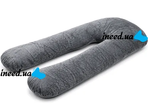 Momcozy Pregnancy Pillow PP101 80x120 cm—an orthopedic pillow for pregnant women, U-shaped for sleeping and relaxing, with back and belly support—Gray