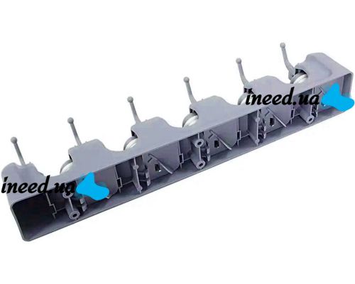 Настінний тримач для швабри і щіток Broom Holder mh-05 тримач-органайзер на 5 відсіків і 6 гачків органайзер фіксатор для інвентарю Сірий