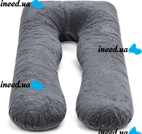 Momcozy Pregnancy Pillow PP101 80x120 cm—an orthopedic pillow for pregnant women, U-shaped for sleeping and relaxing, with back and belly support—Gray