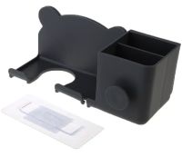 Настенный держатель полка Storage Shelf QJ-996 для фена и штекера с отсеком для хранения ванных принадлежностей, Органайзер в ванную на липучке