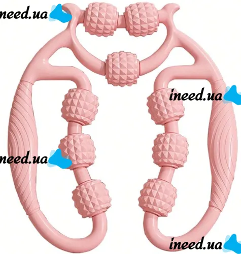 Кольцевой роликовый массажер Spirill massager AND526 для глубокого массажа тканей и мышц для шеи 15 колес, Антицеллюлитный ручной ролик для тела