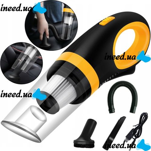 Беспроводной автомобильный пылесос Prokvel Mini Car Vacuum Cleaner 120W на аккумуляторе, Аккумуляторный ручной автопылесос от USB для автомобиля