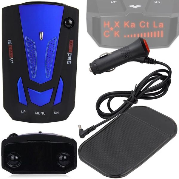 Автомобильный лазерный антирадар Radar Detectors T9-V7 детектор радиолокатора, радар обнаружитель измерения скорости с LED дисплеем на 360° V7