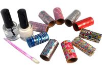 Manicure and Pedicure Kit Fab Foils 13 in 1 Set of Transfer Foil 10 Rolls, Decorative Sliders with Nail Polish for Nail Design and Decor
