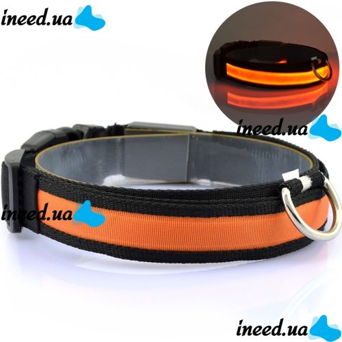 Luminous Fabric Collar Glow Ring for Cats and Dogs LED Neon with LED Backlight on Battery with USB for Pets