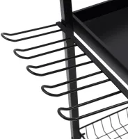 Carro MZY-857 3-tier tool cart, metal organizer rack on wheels for storing power tools and accessories