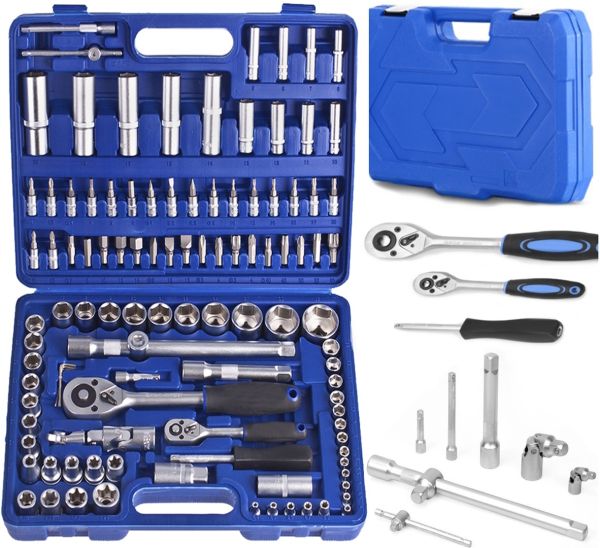 108-piece Zhongxin PCS TM-110 Professional Set of Car Tools, Car keys with Ratchet in a car case
