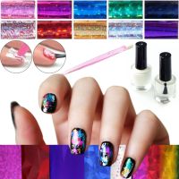 Manicure and Pedicure Kit Fab Foils 13 in 1 Set of Transfer Foil 10 Rolls, Decorative Sliders with Nail Polish for Nail Design and Decor