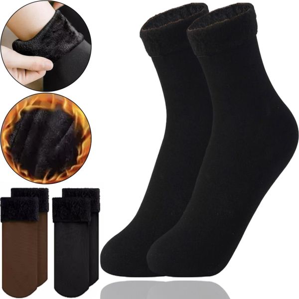 Универсальные женские термо носки Thermal Fashion Socks XD-01 35-41 размер с начесом, Утепленные зимние носочки на меху, Пара носков XD-02