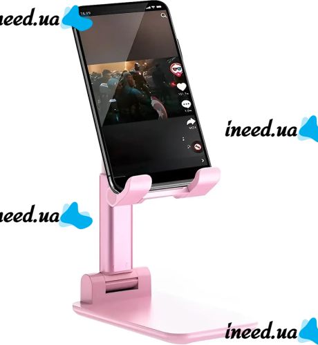 Desktop Stand Holder with Mirror Folding desktop phone stand PD-C06 for Tablet Phone, Folding Transformer for Smartphone AND196 Pink