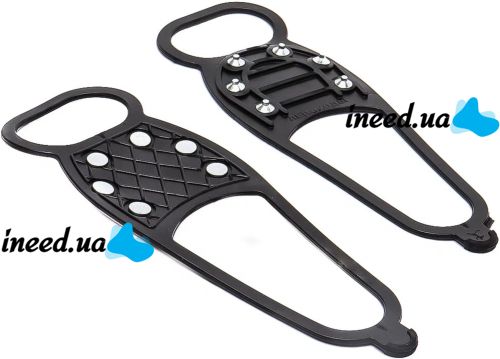 Ice climbers with full metal spikes for shoes size 36-45, rubber overlays for shoes with metal spikes for walking on ice and snow