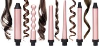 Curling Iron Styler Professional Beauty PB-51 20W 6 in 1 Professional Curling and Curling Irons with Interchangeable Nozzles Black
