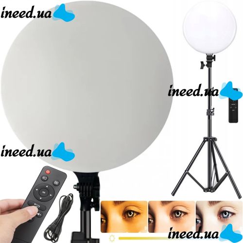 Круглая светодиодная LED лампа Fill Light PF-33 33 см 13" для фото и видео с пультом, Студийная селфи лампа видеосвет теплый, нейтральный, холодный