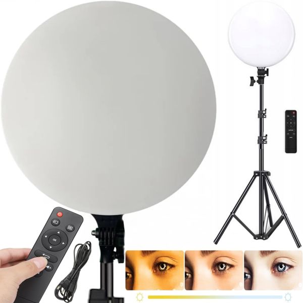 Round LED Lamp Fill Light PF-33 33cm 13" for Photo and Video with Remote control, Studio Selfie Lamp Video Light Warm, Neutral, Cold