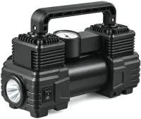 Halfsun SCK619 Two-Cylinder Car Compressor with a Tire Inflation Tool Kit (150 PSI) and XL-1025 Cigarette Lighter Air Pump