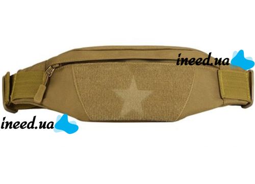 Sports belt bag Protector Plus Y113 with embroidery for sports, A banana over the shoulder with headphone output for running and training