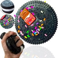 Silicone Oreo Pinch Family 6cm Oreo Cookie Squish antistress toy with hand tufts, Taba Oreo Squishy cookie crinkle for kids