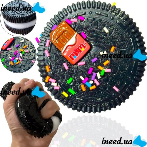Silicone Oreo Pinch Family 6cm Oreo Cookie Squish antistress toy with hand tufts, Taba Oreo Squishy cookie crinkle for kids