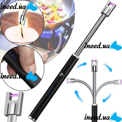Електроімпульсна дугова висувна запальничка ARC BBQ lighter Domestic-02 з гнучким подовжувачем, акумуляторна електрозажигалка з полум'яною дугою
