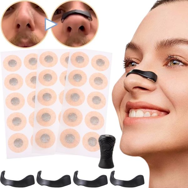 Magnetic Nasal Dilator 15 Pairs Anti Snoring Nasal Dilator, 4 Silicone Magnetic Anti Snore Strips on Nose to Improve Breathing