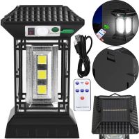 Подвесной уличный фонарь Solar CL-T60 на солнечной батарее с пультом ДУ, Аккумуляторный кемпинговый светильник с датчиком движения от батареек 18650