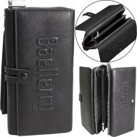 Men's Leather Wallet Clutch Baellerry Guero S1393 Black for Storing Credit Cards Coins on a snake, Men's wallet for bills Black