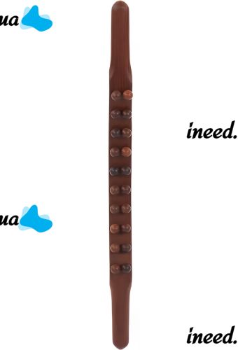 Дерев'яний масажер для тіла Wood Therapy Massage XL-900 ручний акупунктурний валик, скребок Гуаша для зняття болю в м'язах 20 масажних точок 58 см