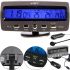 Car clock VST-7045 with thermometer and voltmeter in the car interior with blue LED backlight, Car clock with batteries and cigarette lighter in the car