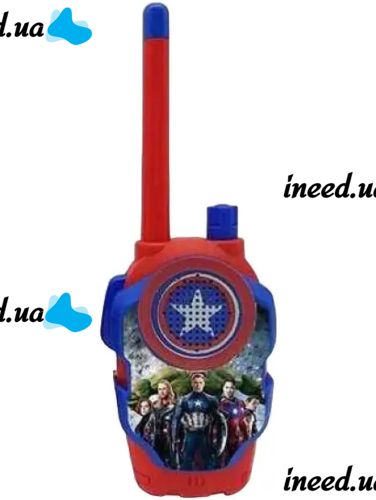 Дитячий набір з 2 рацій Месники Walkie Talkie Avengers 1568-1 на батарейках до 3м, Дитячі рації 2 шт Супергерої для зв'язку зі звуковими ефектами