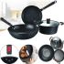 Kitchen cookware set Longziwei WOK HH23-005 2 pans and cauldrons for cooking 3in1, Cauldron and pan with non-stick coating MAG-782