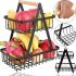 Metal two-tier basket stand Fruit Storage Rack Z12-B21 for storing fruits and vegetables, Table bookcase fruit stand for 2 tiers
