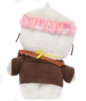 М'яка іграшка Huada Toys качечка в окулярах Lalafanfan 35 см, плюшева качка в одязі Cafe mimi duck Лалафанфан Біла