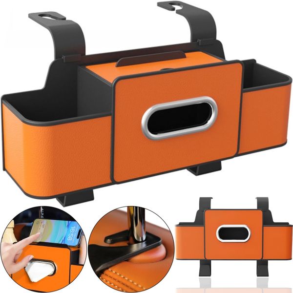 Автомобильный подвесной органайзер Seat Car Organiser SN-008 для хранения мелочей с держателем для телефона на подголовник, Ящик на сиденье машины