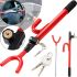 Anti-theft Mechanical Lock Lock on Steering Wheel and Pedal Car Anti-theft HT-6008 for Cars, Car Theft Protection Device OKL-6008-2 Red