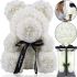 Маленький ведмедик з штучних 3D троянд Teddy Bear de Luxe 25 см White, Білий ведмідь Тедді