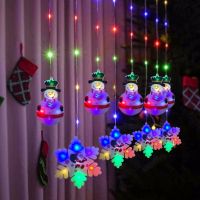Внутренняя RGB гирлянда штора Xmas 3D фигурки снеговика и снежинки Мультицветная 3x0.7м 95Led M, Новогодняя 300x70 см на окно дома ргб от сети
