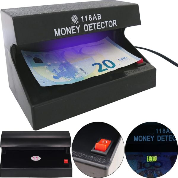 UV Automatic Currency Detector Money Detector AD-118AB AC-220v, UV Lamp for fast checking of money bills Powered by the network Black