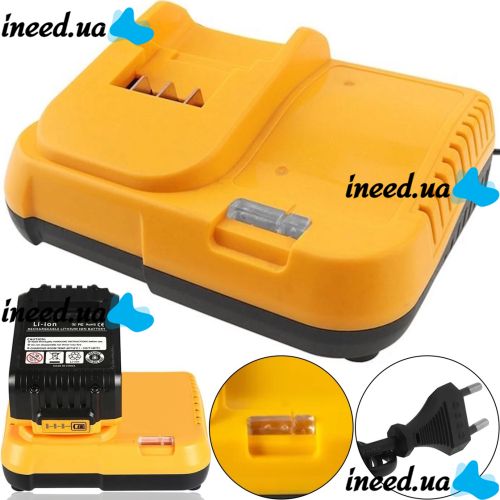 Зарядний пристрій для зарядки акумуляторів Dewalt 24V 3 контакти, Блок живлення зарядка Деволт для акумуляторної батареї 24В 2А від мережі Жовтий