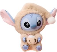 Children's plush surprise toy Labubu Stitch Eat Something 16cm, Soft collectible Labubu Stitch keychain figurine in pajamas for kids