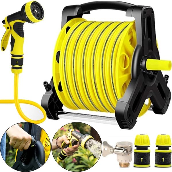 Садовый поливочный шланг с катушкой и распылителем ARK Water Hose Reel AND923 10 м для полива, Катушка барабан для водяного шланга 3/8" с ручкой