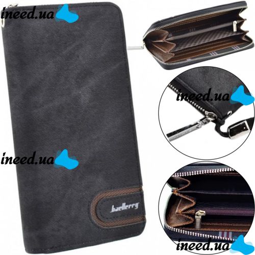 Baellerry Denim S1514 Black Black Men's Clutch Wallet Wallet Wallet Wallet