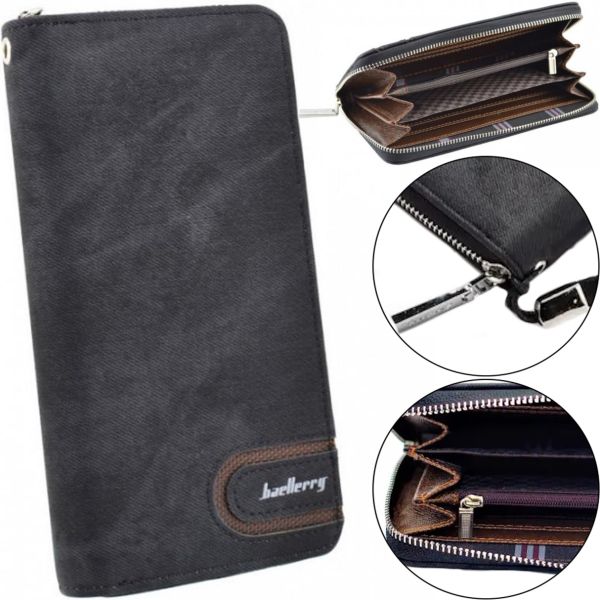 Мужской кошелек клатч портмоне барсетка Baellerry Denim S1514 Black Черный