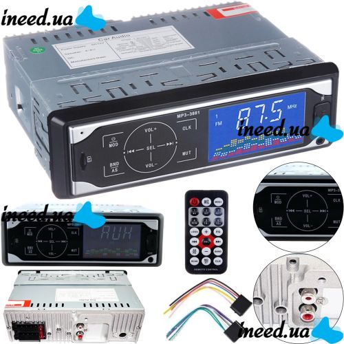 Universal car radio 1DIN ISO Pioneer MP3-3881 with touch buttons and remote control, Touch radio player in the car with USB and SD