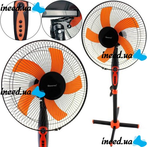 Підлоговий вентилятор Domotec MS-1620 з таймером 44 см stand fan Timer 17" 40W