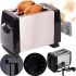 Kitchen mirror toaster Crownberg CB-1106 750W for 2 slices of bread with temperature control and stop button, Electric toaster VN-002B with removable tray Silver