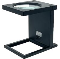 Zhongdi MG14116-A 2.5X Jewelry Square Magnifier with Backlight and Measuring Scale Folding Magnifying Glass 110mm on Battery Stand