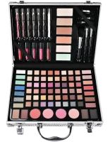 Miss Young GM20250 Cosmetics Gift Set 93 items Makeup eye shadow glosses blush powder and brushes in case Silver
