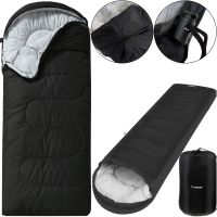 Sleeping bag Tramp TR-2175 up to -20 degrees 210X75 cm water-repellent insulated hiking winter sleeping bag with hood and cover Black
