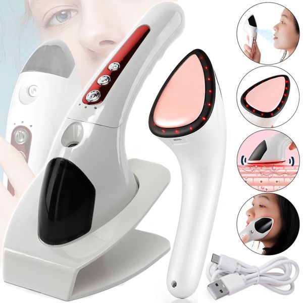 Массажер увлажнитель с микротоками Skin Ironing Machine XL-2308 светодиодный аппарат распариватель для удаления морщин и лифтинга лица и шеи LY-76